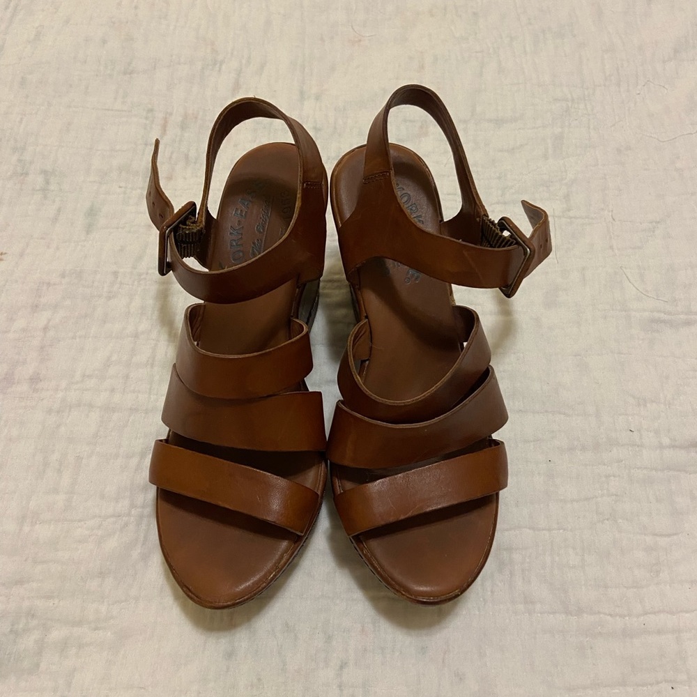 Kork-Ease Women’s Leather Wedges, Brown, Size 6.5